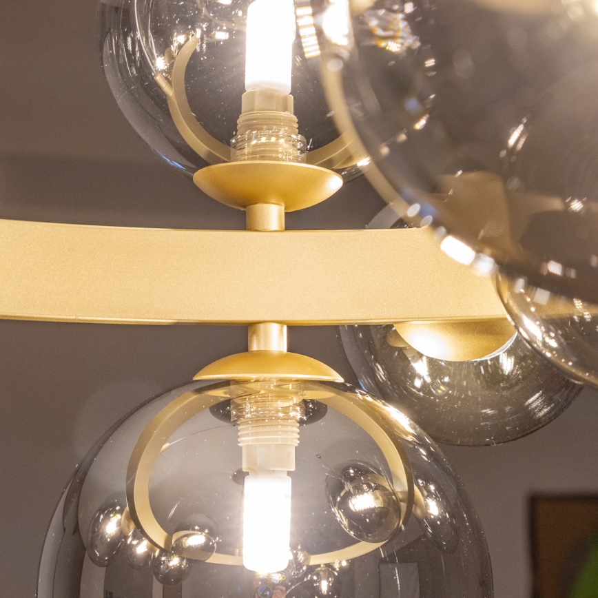 Brilagi - LED Lühter MILLA 15xG9/3W/230V kuldne/suitsune