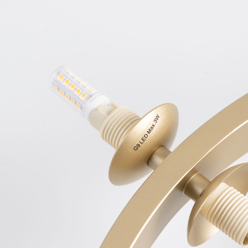 Brilagi - LED Lühter MILLA 15xG9/3W/230V kuldne/suitsune