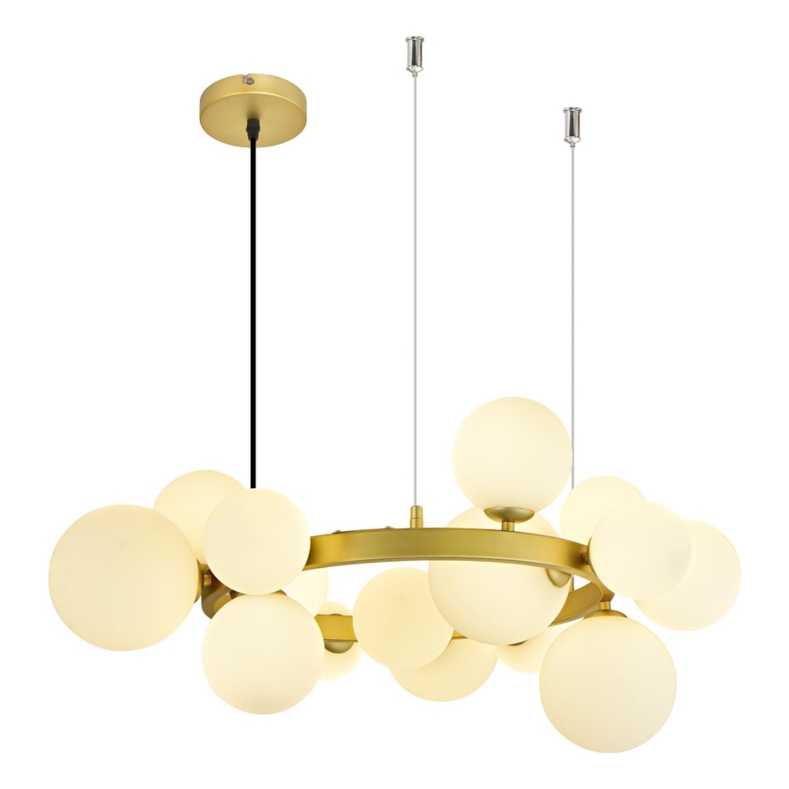 Brilagi - LED Lühter MILLA 15xG9/3W/230V kuldne/valge