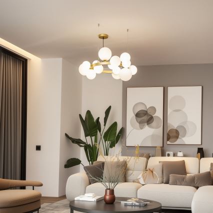 Brilagi - LED Lühter MILLA 15xG9/3W/230V kuldne/valge