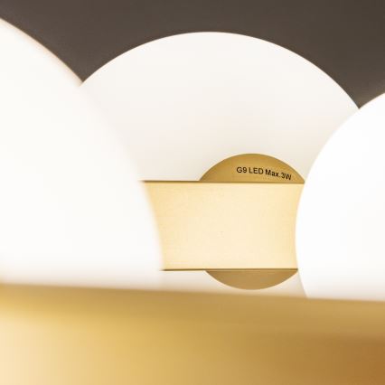 Brilagi - LED Lühter MILLA 15xG9/3W/230V kuldne/valge