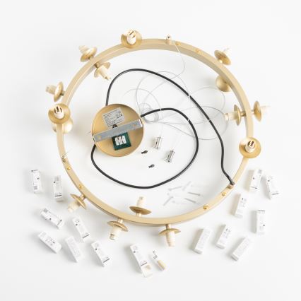 Brilagi - LED Lühter MILLA 15xG9/3W/230V kuldne/valge