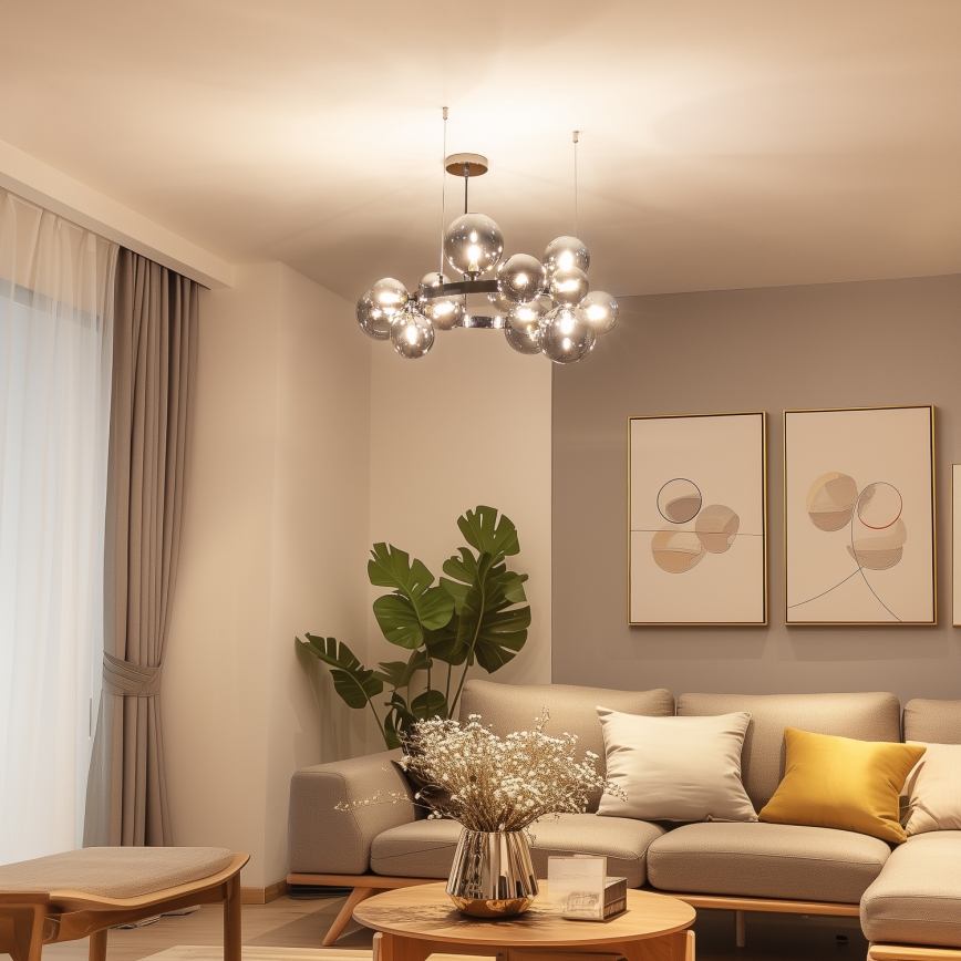 Brilagi - LED Lühter MILLA 15xG9/3W/230V läikiv kroom/suitsune