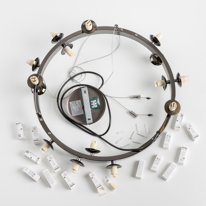 Brilagi - LED Lühter MILLA 15xG9/3W/230V läikiv kroom/suitsune