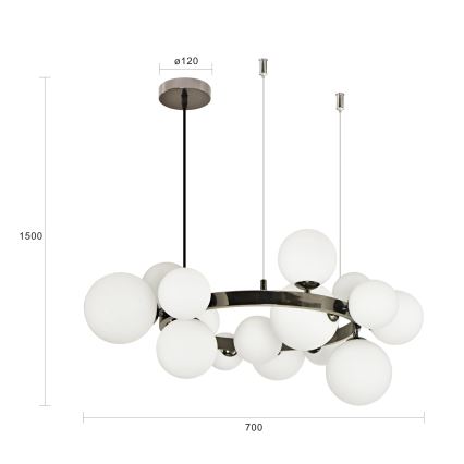 Brilagi - LED Lühter MILLA 15xG9/3W/230V läikiv kroom/valge
