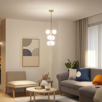 Brilagi - LED Lühter MILLA 6xG9/3W/230V kuldne/valge