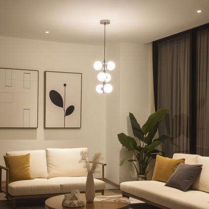 Brilagi - LED Lühter MILLA 6xG9/3W/230V läikiv kroom/valge