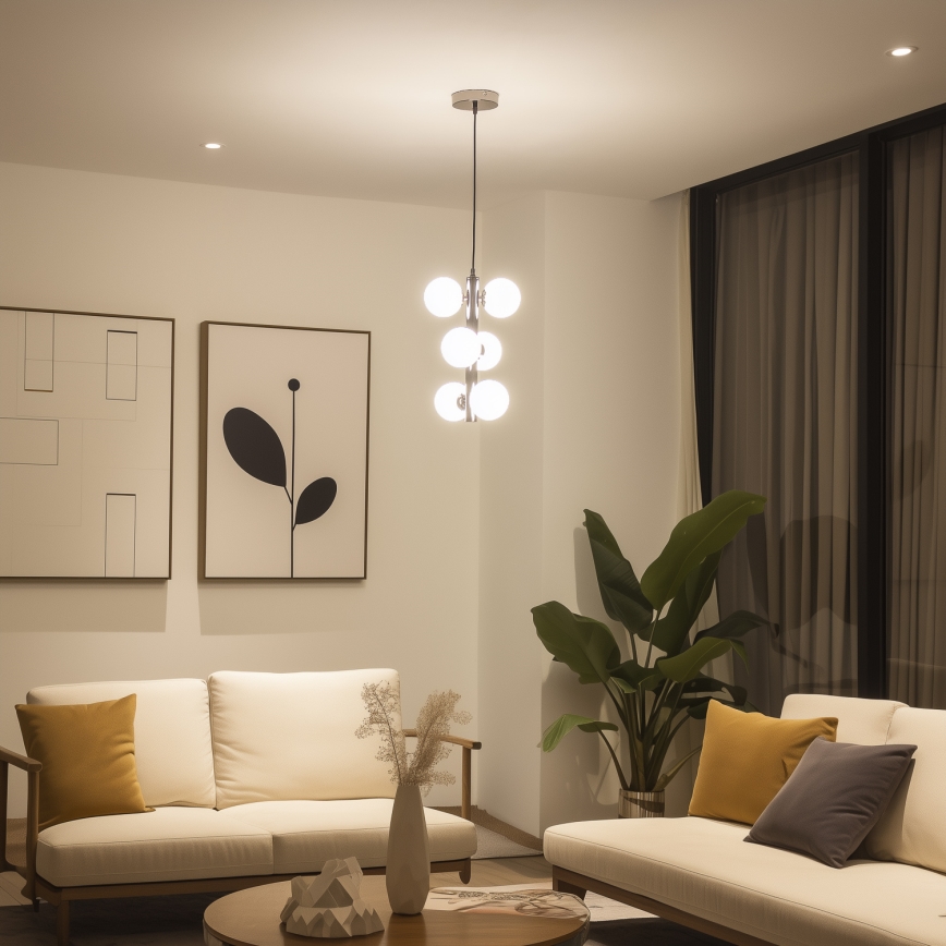 Brilagi - LED Lühter MILLA 6xG9/3W/230V läikiv kroom/valge