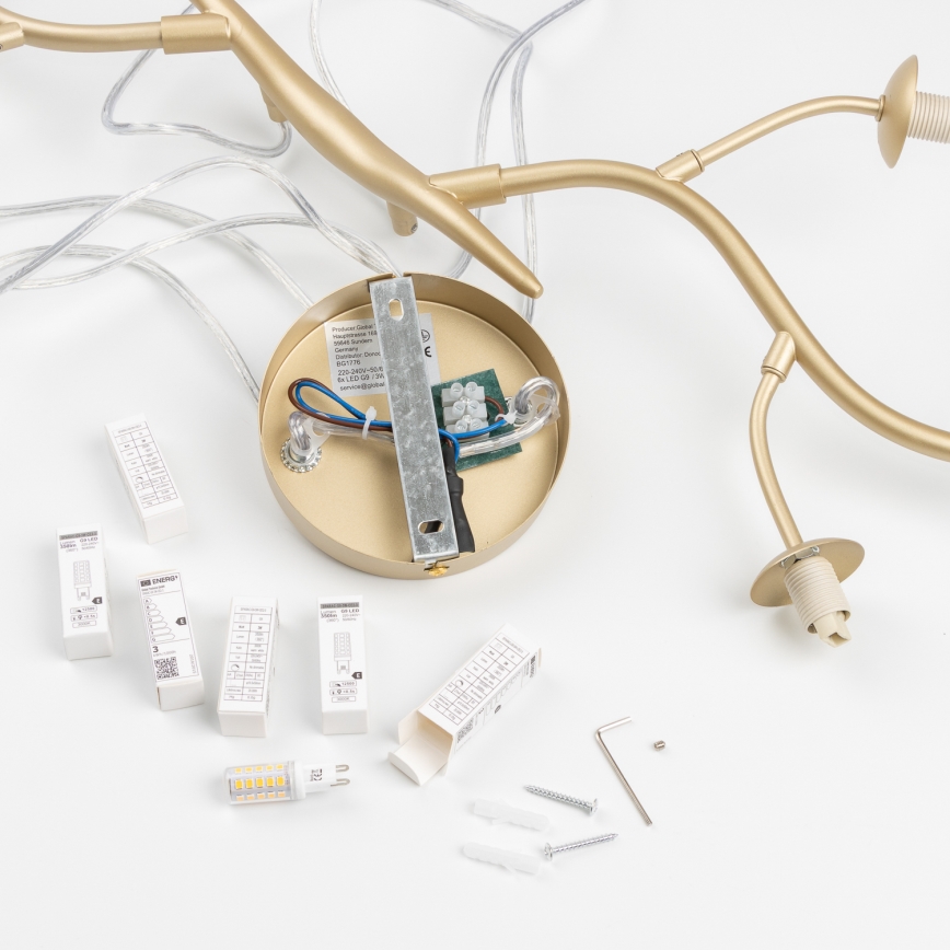 Brilagi - LED Lühter MISTEL 6xG9/3W/230V kuldne/valge