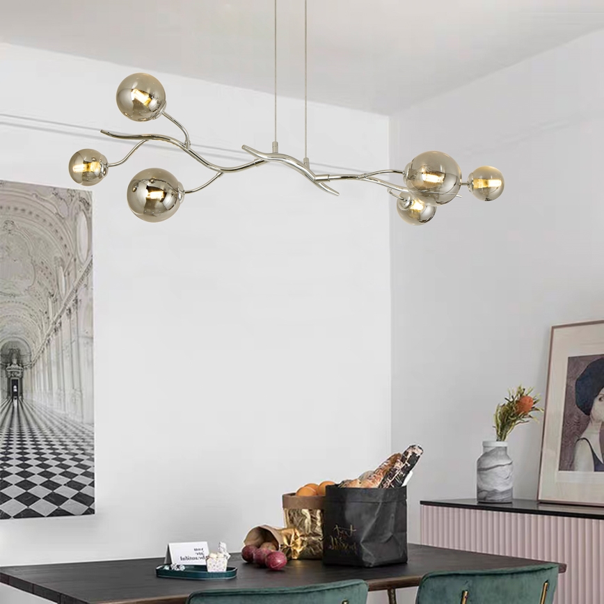 Brilagi - LED Lühter MISTEL 6xG9/3W/230V läikiv kroom/suitsune