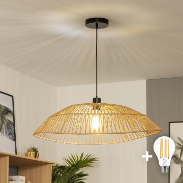 Brilagi - LED-lühter nööril CERIA BOHO 1xE27/40W/230V Ø 70 cm pruun
