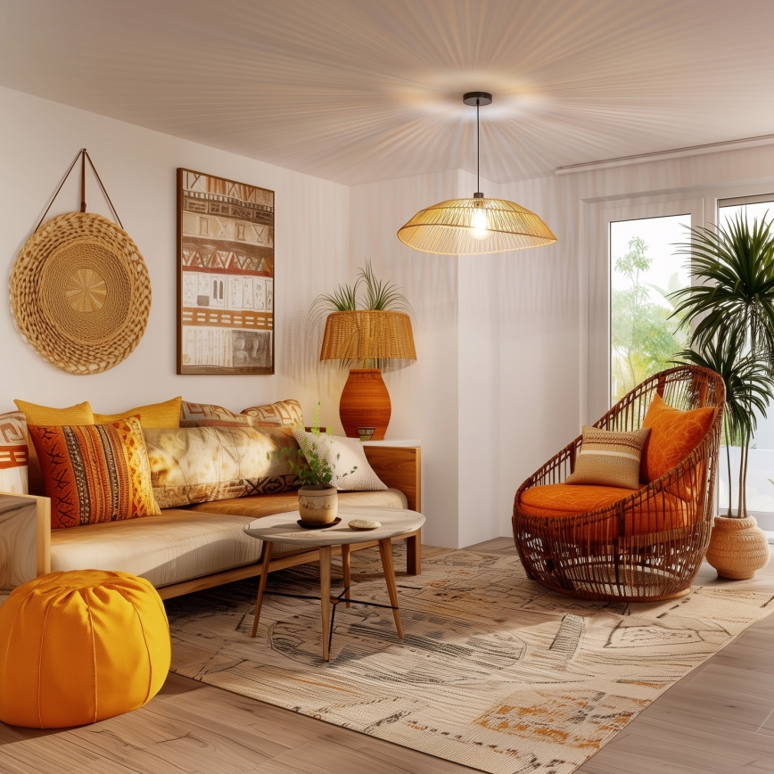 Brilagi - LED-lühter nööril CERIA BOHO 1xE27/40W/230V Ø 70 cm pruun