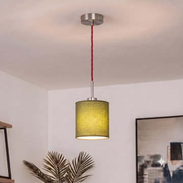 Brilagi - LED-lühter nööril NUBILA 1xE27/60W/230V Ø 14 cm punane/roheline