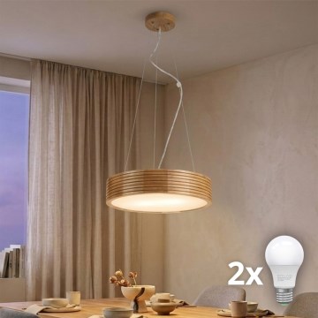 Brilagi - LED-lühter riputuskaabliga CARVALHO MODERN 2xE27/60W/230V tamm, läbimõõt 37,5 cm