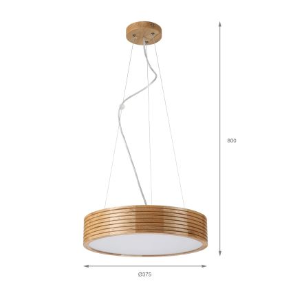 Brilagi - LED-lühter riputuskaabliga CARVALHO MODERN 2xE27/60W/230V tamm, läbimõõt 37,5 cm