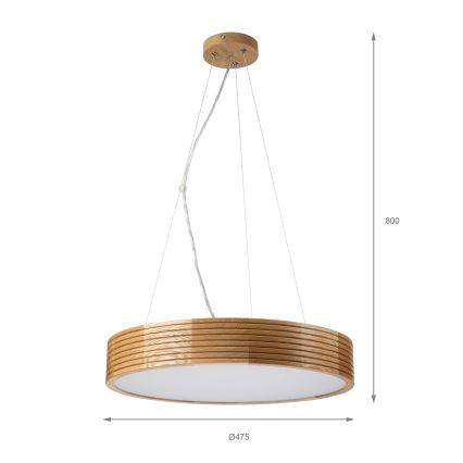 Brilagi - LED-lühter riputuskaabliga CARVALHO MODERN 3xE27/60W/230V tamm läbimõõt 47,5 cm