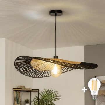 Brilagi - LED-lühter riputuskaabliga CERIA BOHO 1xE27/40W/230V läbimõõt 80 cm must/pruun