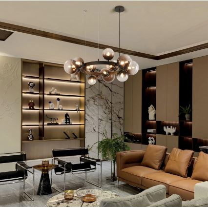 Brilagi - LED-lühter riputuskaabliga MILLA 15xG9/3W/230V pruun/suitsune pruun