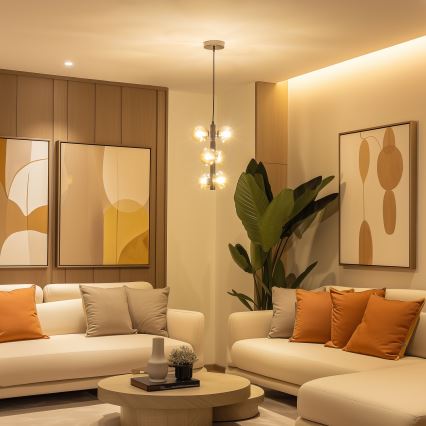 Brilagi - LED-lühter riputuskaabliga MILLA 6xG9/3W/230V must kroom/kuldne