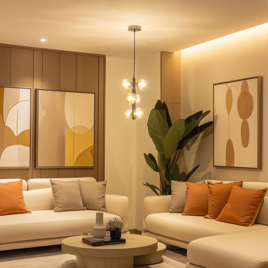 Brilagi - LED-lühter riputuskaabliga MILLA 6xG9/3W/230V must kroom/kuldne