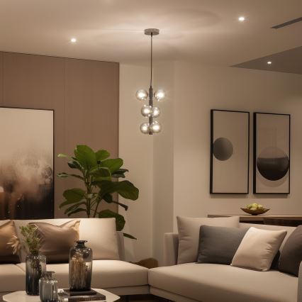 Brilagi - LED-lühter riputuskaabliga MILLA 6xG9/3W/230V must-kroom/suitsune