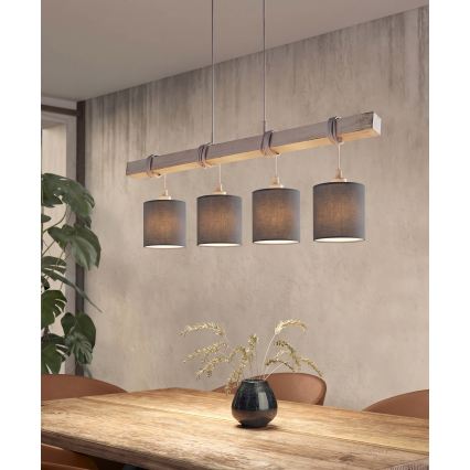 BRILAGI - LED-lühter riputuskaabliga NUBILA 4xE27/60W/230V hall/antratsiit