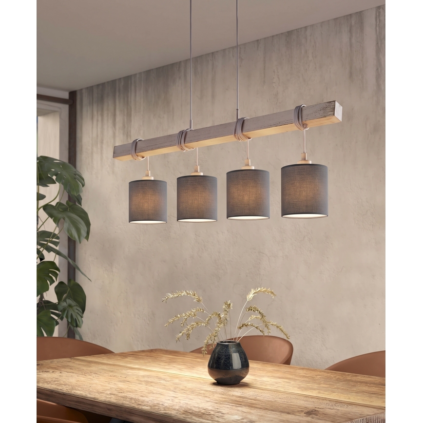 BRILAGI - LED-lühter riputuskaabliga NUBILA 4xE27/60W/230V hall/antratsiit