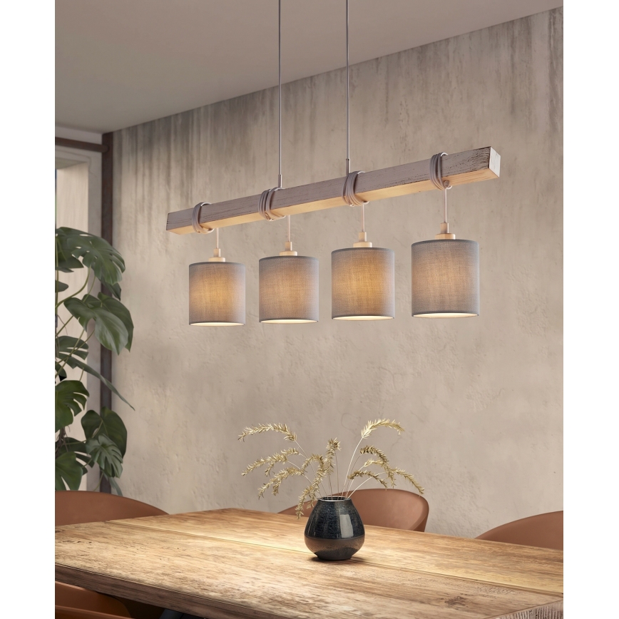 BRILAGI - LED-lühter riputuskaabliga NUBILA 4xE27/60W/230V helehall