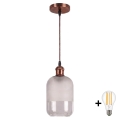 BRILAGI - LED-lühter riputuskaabliga RETRO GLASS 1xE27/60W/230V Ø 14 cm vask/valge