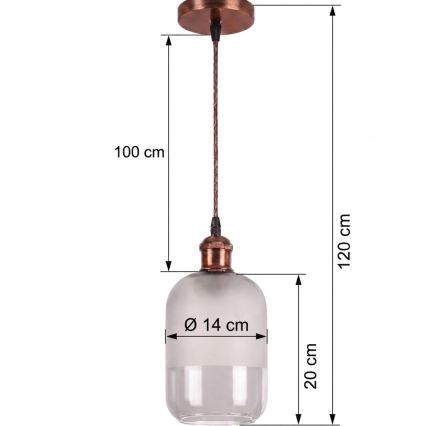 BRILAGI - LED-lühter riputuskaabliga RETRO GLASS 1xE27/60W/230V Ø 14 cm vask/valge