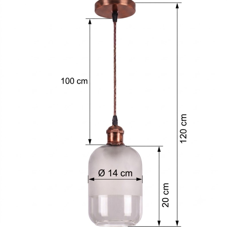 BRILAGI - LED-lühter riputuskaabliga RETRO GLASS 1xE27/60W/230V Ø 14 cm vask/valge