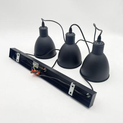 Brilagi - LED-lühter riputuskaabliga RIDDY 3xE27/60W/230V must