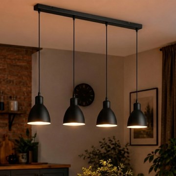 Brilagi - LED-lühter riputuskaabliga RIDDY 4xE27/60W/230V must