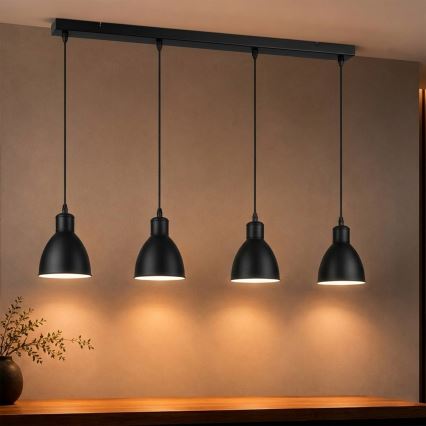 Brilagi - LED-lühter riputuskaabliga RIDDY 4xE27/60W/230V must
