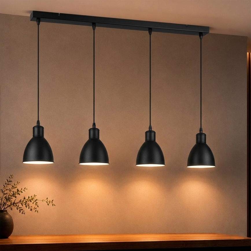 Brilagi - LED-lühter riputuskaabliga RIDDY 4xE27/60W/230V must