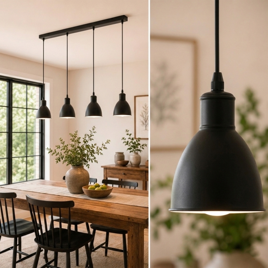 Brilagi - LED-lühter riputuskaabliga RIDDY 4xE27/60W/230V must