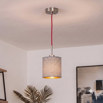 Brilagi - LED-lühter riputuskaablil NUBILA 1xE27/60W/230V läbimõõt 14 cm punane/hall