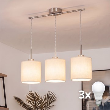 Brilagi - LED-lühter riputuskaablil NUBILA 3xE27/60W/230V kreemjas
