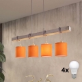 BRILAGI - LED-lühter riputuskaablil NUBILA 4xE27/60W/230V hall/oranž