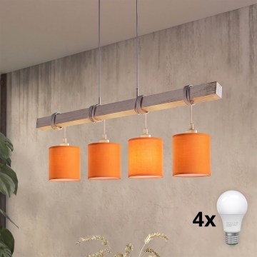 BRILAGI - LED-lühter riputuskaablil NUBILA 4xE27/60W/230V hall/oranž