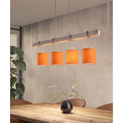 BRILAGI - LED-lühter riputuskaablil NUBILA 4xE27/60W/230V hall/oranž
