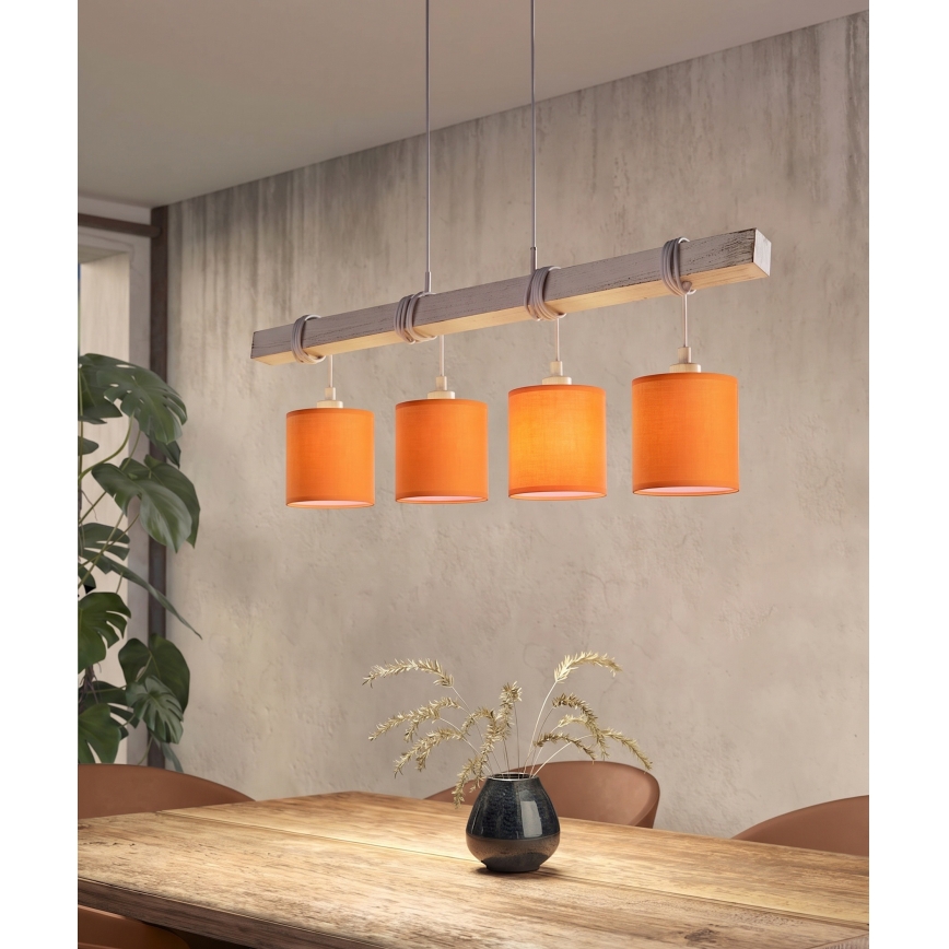 BRILAGI - LED-lühter riputuskaablil NUBILA 4xE27/60W/230V hall/oranž