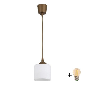 BRILAGI - LED-lühter riputuskaablil RETRO GLASS 1xE27/60W/230V läbimõõt 10 cm pruun/valge
