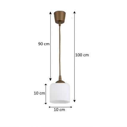 BRILAGI - LED-lühter riputuskaablil RETRO GLASS 1xE27/60W/230V läbimõõt 10 cm pruun/valge