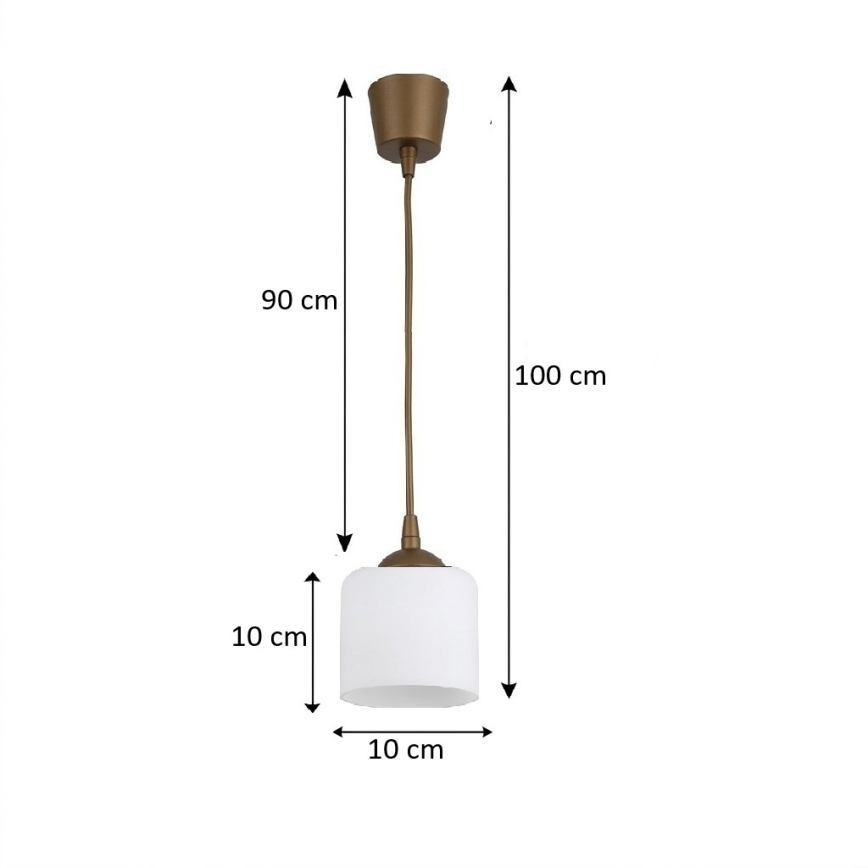 BRILAGI - LED-lühter riputuskaablil RETRO GLASS 1xE27/60W/230V läbimõõt 10 cm pruun/valge