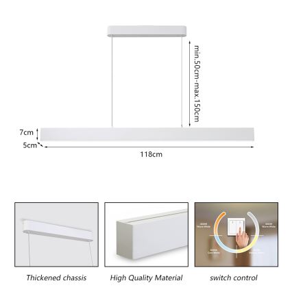 Brilagi - LED Lühter SLEEKLINE LED/40W/230V 3000/4500/6000K valge