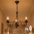 BRILAGI - LED Lühter STEFANO 3xE14/40W/230V must paatina