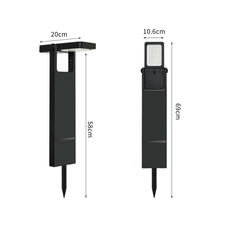 Brilagi - LED päikeseenergia lamp SUN SPIKE LED/4W/3,7V 2200 mAh IP44