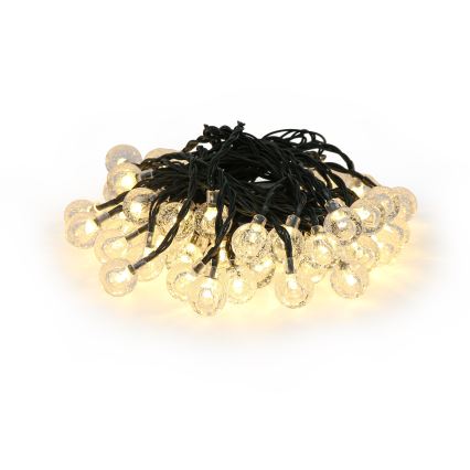Brilagi - LED Päikesepaneeliga dekoratiivne kett BUBBLE 50xLED/8 funktsiooni 7m IP65 soe valge 600 mAh