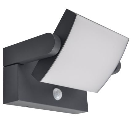 Brilagi - LED Päikesepaneeliga seinavalgusti liikumis- ja hämarusanduriga ANKLE LED/10W/3,7V 3000 mAh 3000K IP65 antratsiit